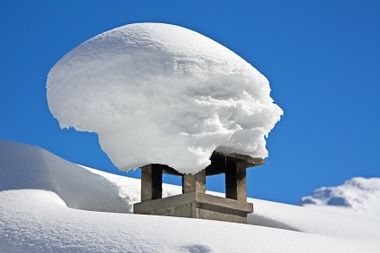 Chimney cap snow maintenance