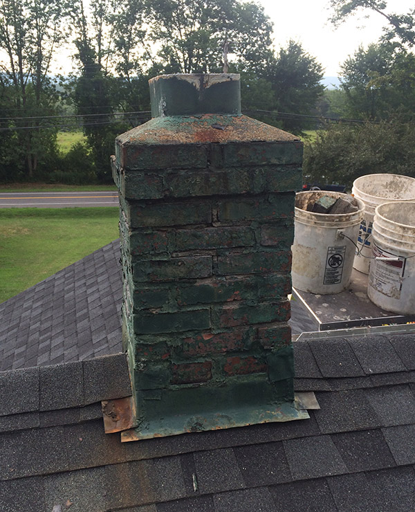chimney crown on rebuilt chimney in wassaic