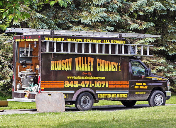 chimney sweep truck in Rhinebeck ny near Hyde Park and Salt Point NY