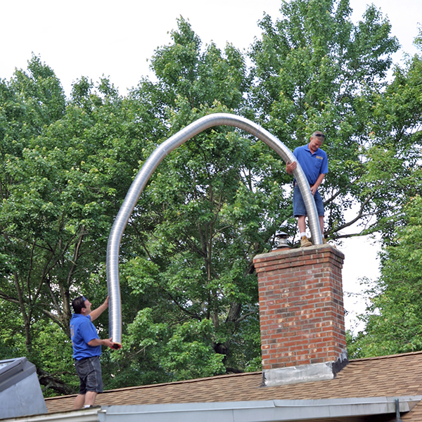 Stainless chimney liner installation in Cold Spring, NY