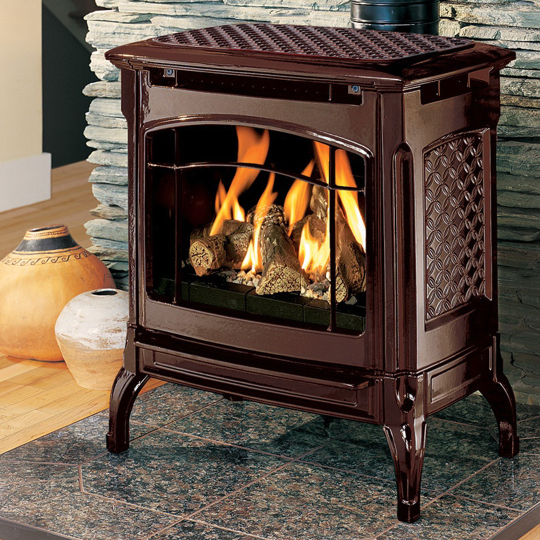 Gas burning stove in